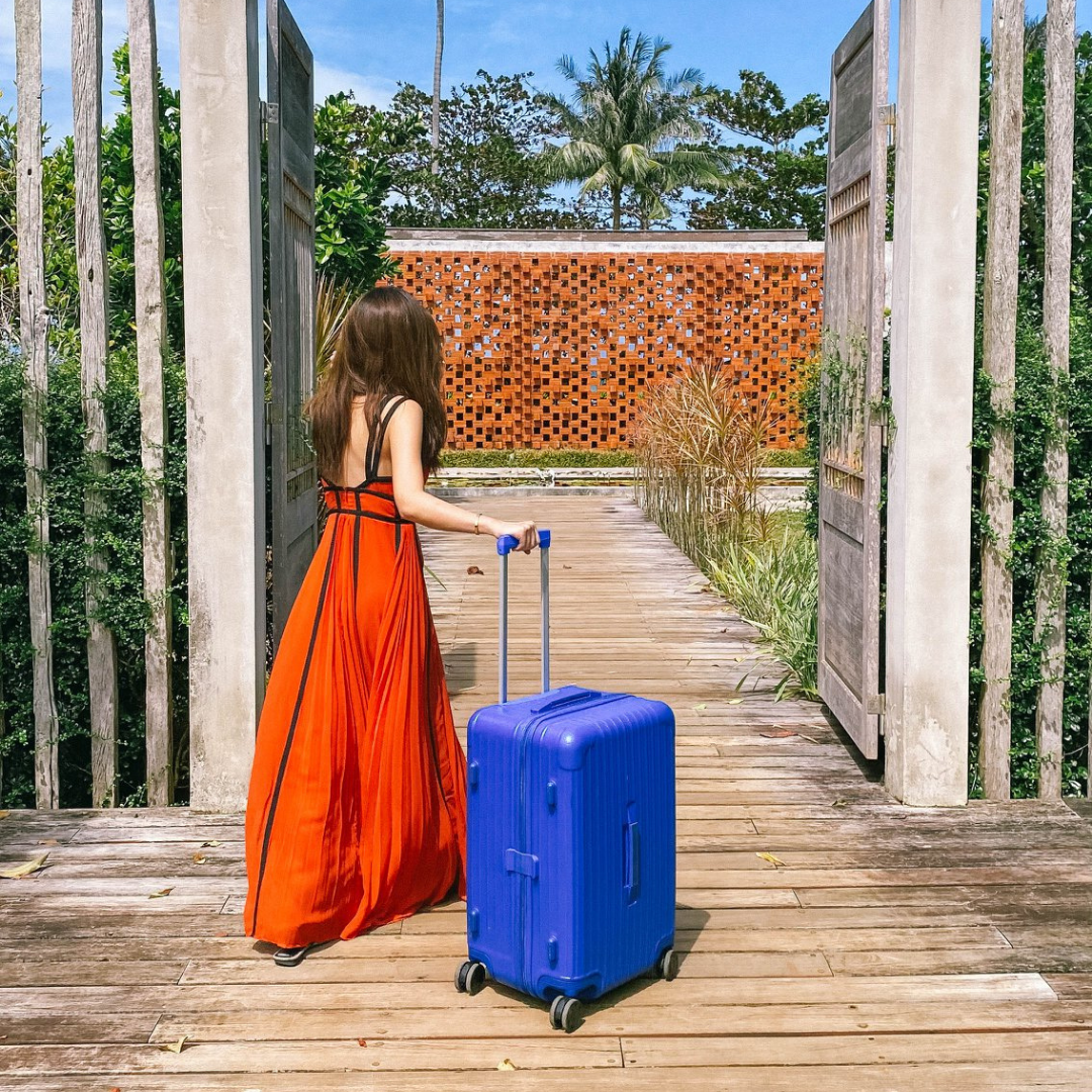 กระเป๋าเดินทาง25นิ้ว สีนํ้าเงิน เหมาะสําหรับ 5-7วันเดินทาง