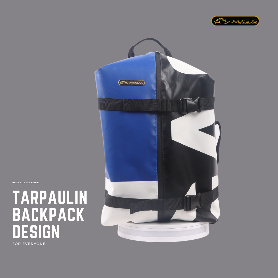 กระเป๋าเป้สะพายหลัง Backpack กันน้ำได้ สีน้ำเงิน-ดำ Pegasus รุ่น TARPAULIN Backpack