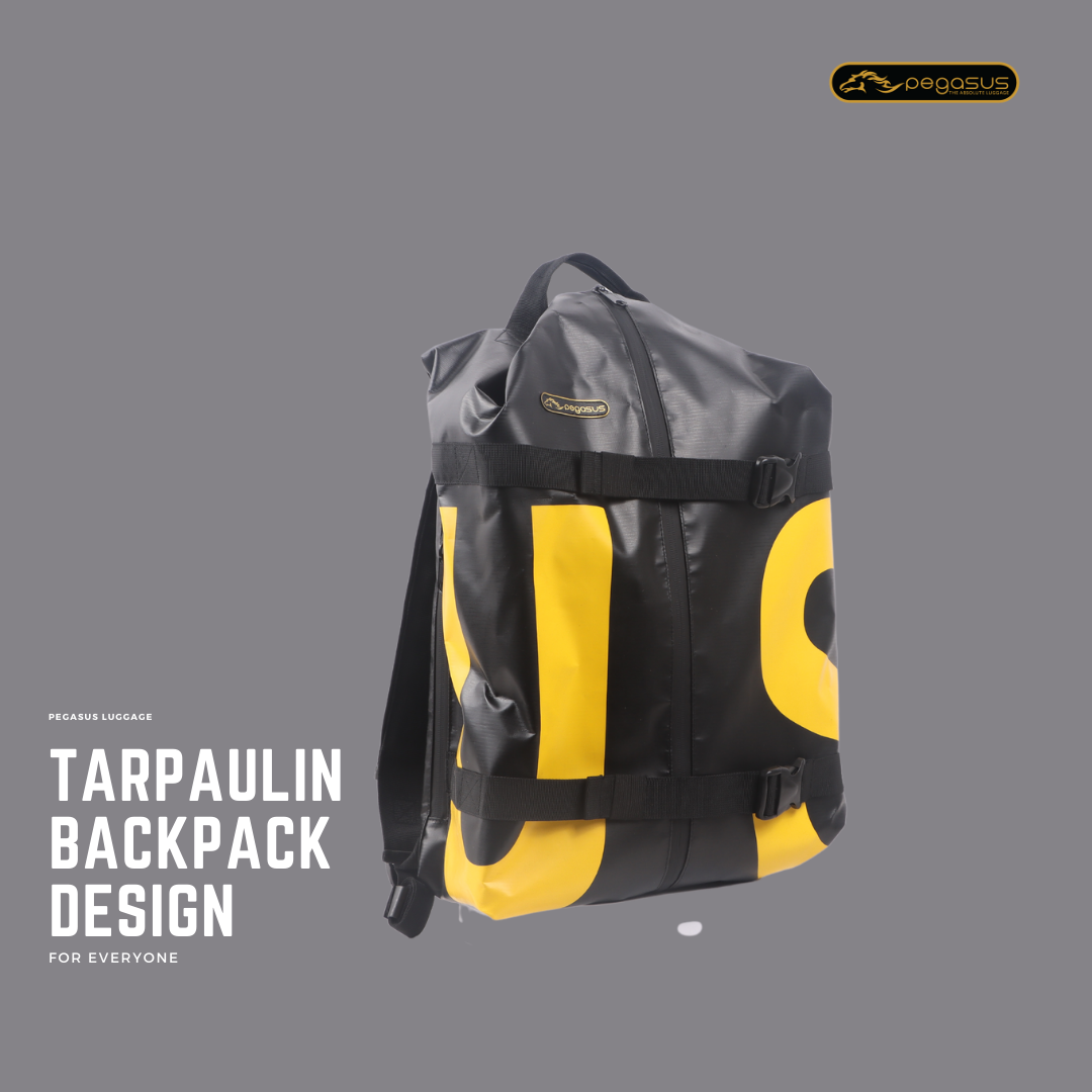 กระเป๋าเป้สะพายหลัง Backpack กันน้ำได้ สีดำ Pegasus รุ่น TARPAULIN Backpack