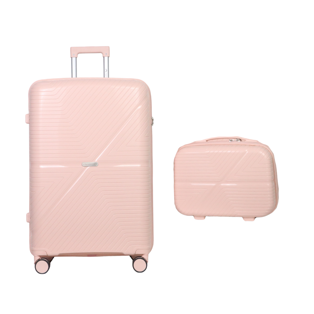 Pegasus กระเป๋าเดินทางล้อลากวัสดุ PP รุ่น Falabella Setคู่ ขนาด 14+28 นิ้ว สีชมพู