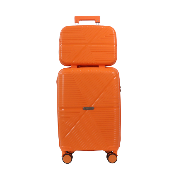 Pegasus กระเป๋าเดินทางล้อลากวัสดุ PP รุ่น Falabella Setคู่ ขนาด 14+20 นิ้ว สีส้ม