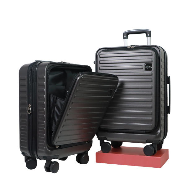 Pegasus กระเป๋าเดินทางเปิดหน้าใส่โน๊ตบุ๊ค ขยายข้าง ถอดล้อได้ รุ่น Luna  ขนาด 20 นิ้ว สีเทาเข้ม Dark Grey