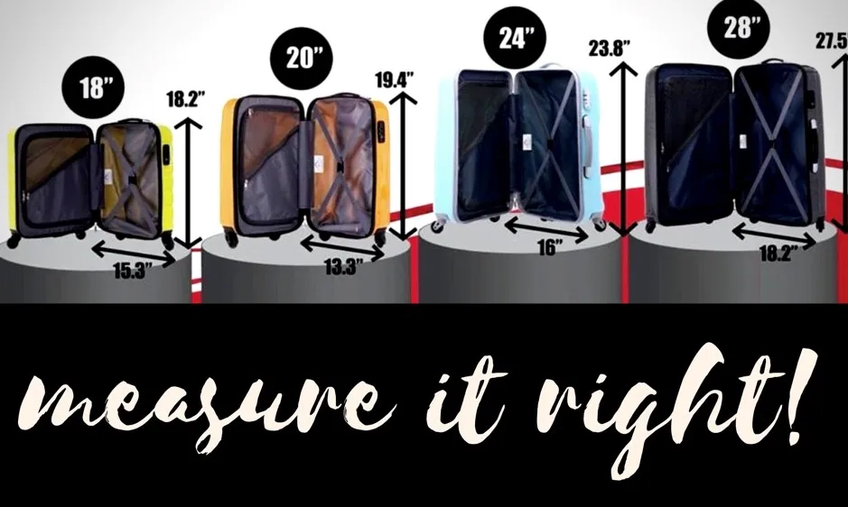 ขนาดกระเป๋าเดินทาง 18นิ้ว - 28 นิ้ว