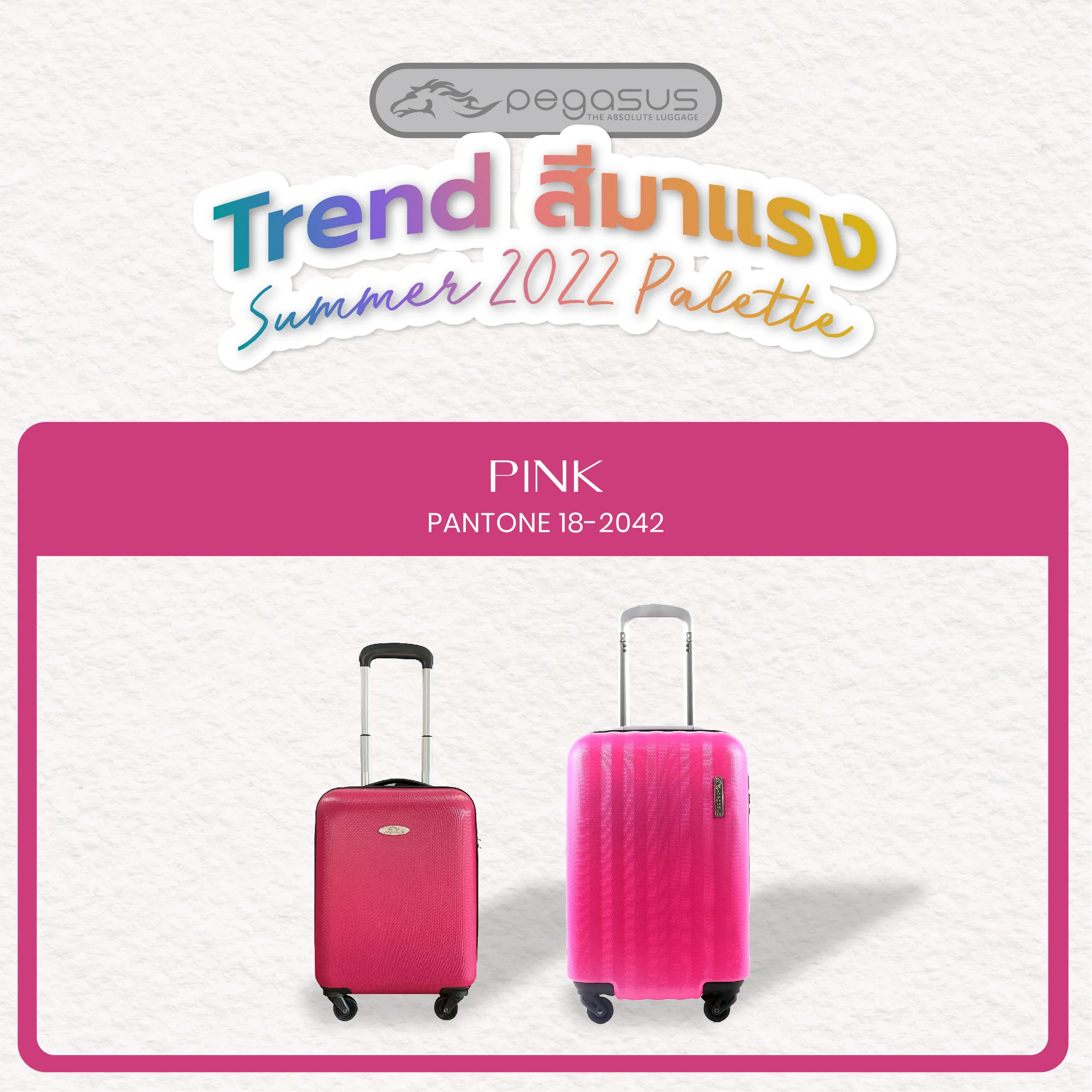 เทรนด์สีมาแรง สีชมพู (กระเป๋าเดินทางสีชมพู)