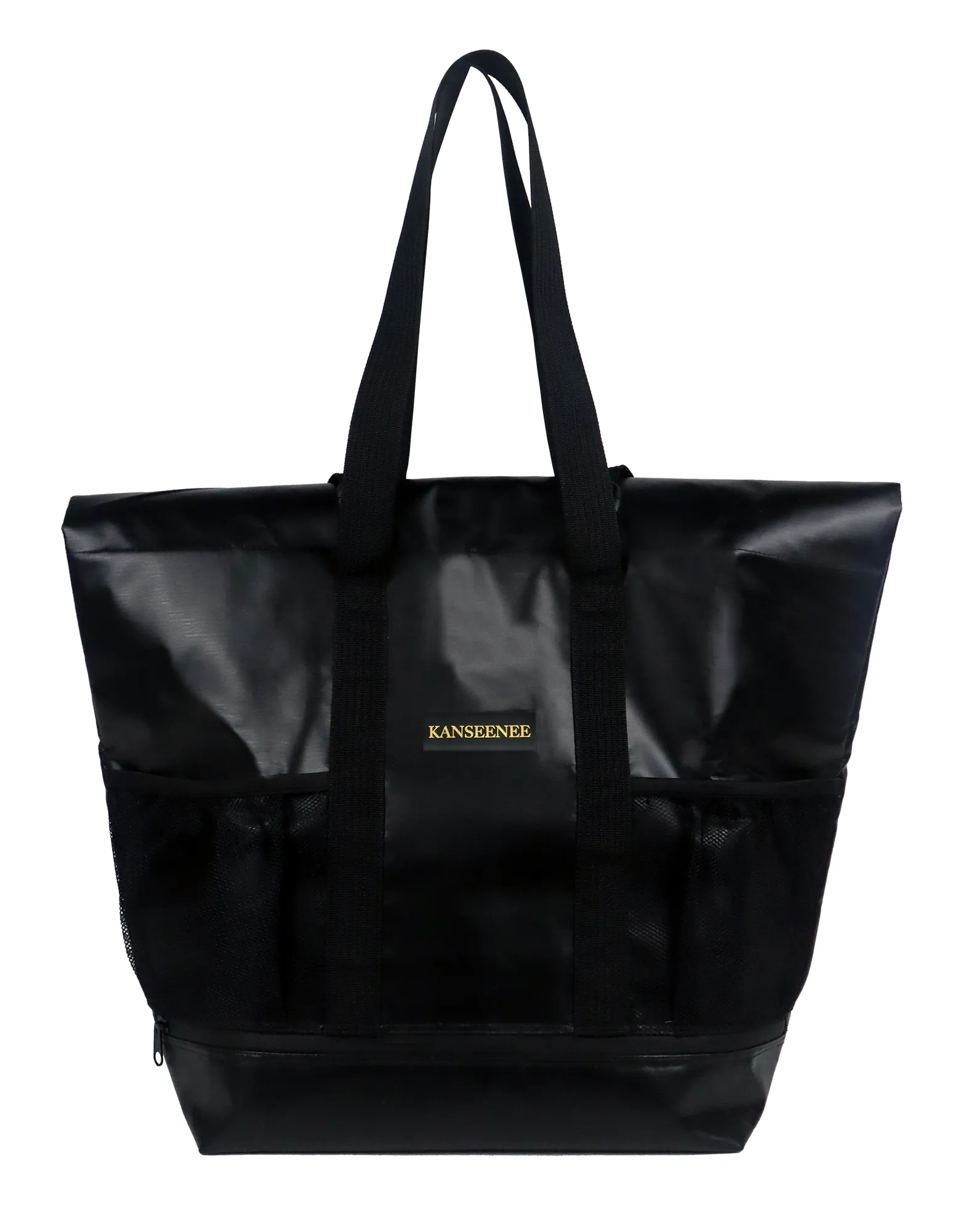 กระเป๋าใส่อาหารเก็บความเย็นร้อน พับเก็บได้ ใบใหญ่ ซิบกันนํ้า สีชมพู