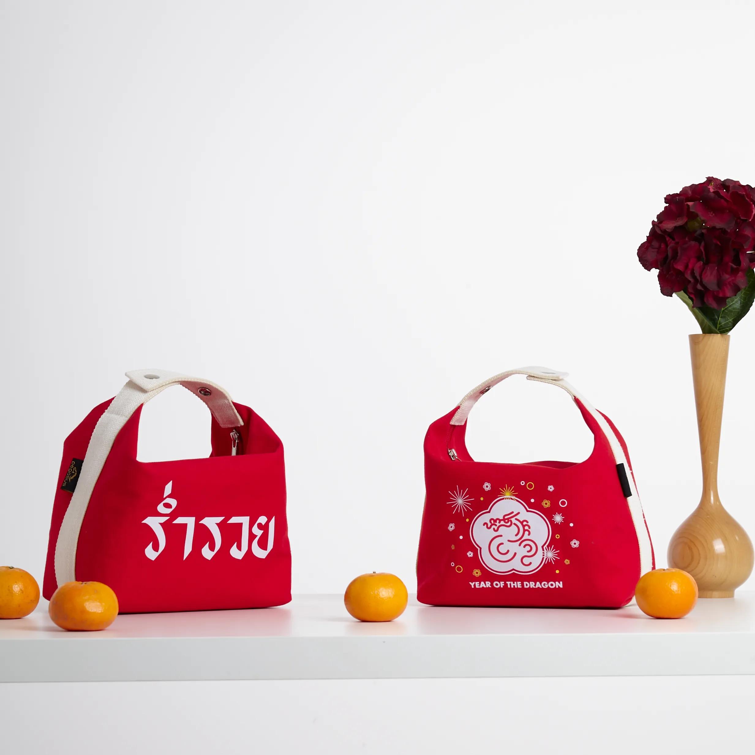CNY CANVAS Small Pouch Bag สีแดง โชคดี