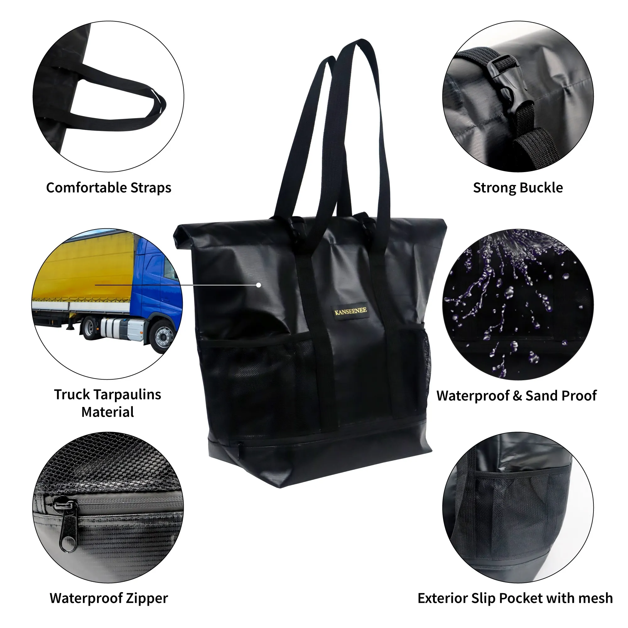 Pegasus Beach Bag กระเป๋าเก็บความร้อนเย็น สีดำ