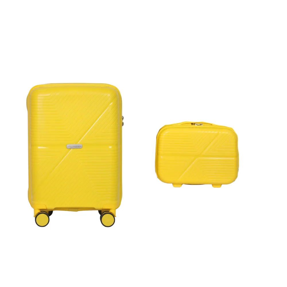 Pegasus กระเป๋าเดินทางล้อลากวัสดุ PP รุ่น Falabella Setคู่ ขนาด 14+28 นิ้ว สีเหลือง