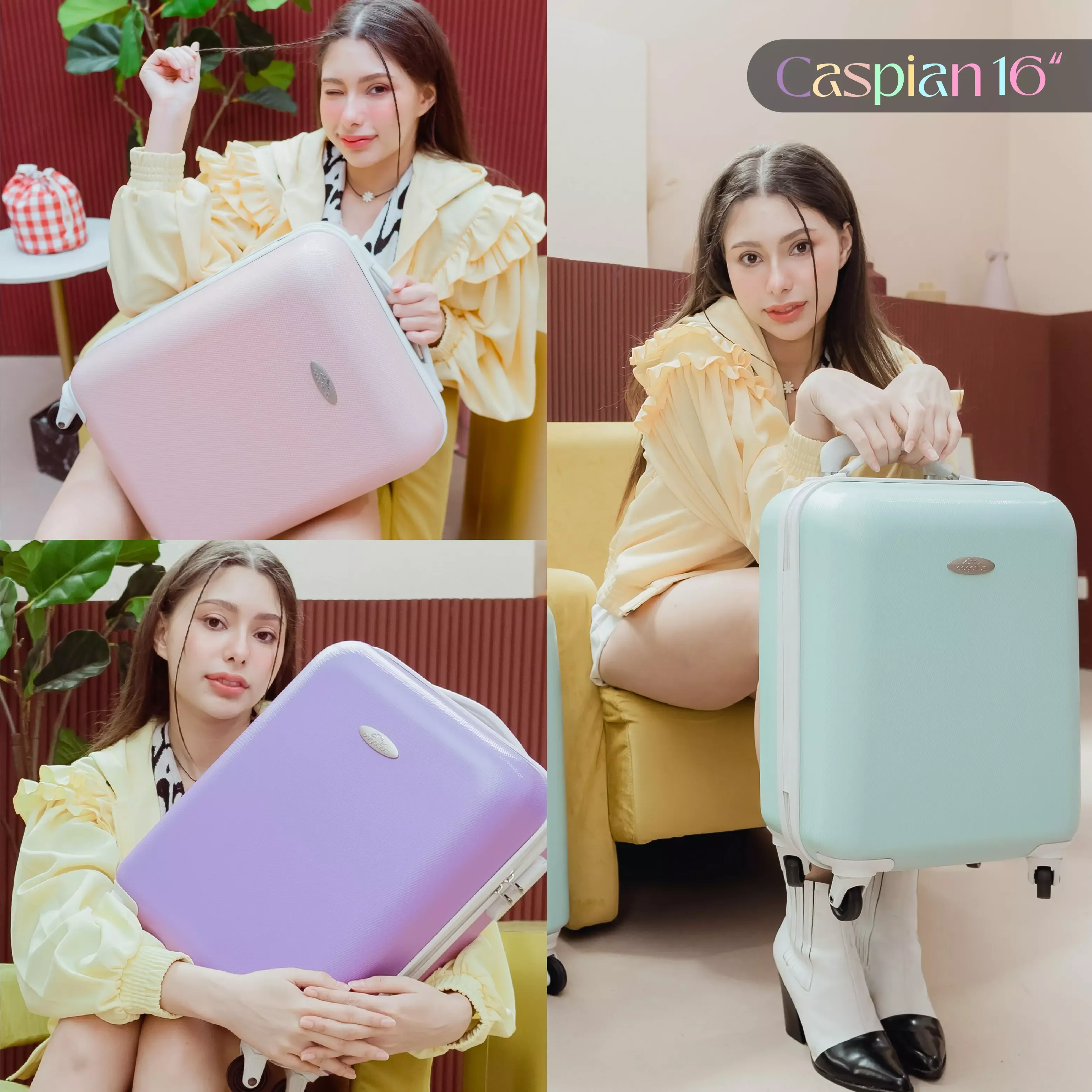 กระเป๋าเดินทาง 16 นิ้ว รุ่น Caspian  สีชมพู Cantaloupe