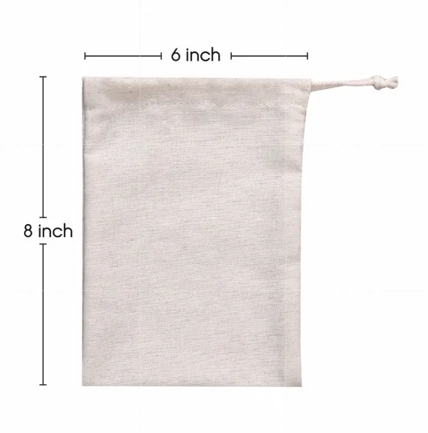 ถุงผ้าอเนกประสงค์ ถุงผ้า ถุงหูรูด กระเป๋าหูรูด ถุงผ้าดิบ ถุงผ้าสีขาว ถุงผ้าขนาดเล็ก กระเป๋าใส่เครื่องประดับขนาดเล็ก ถุงของขวัญ (แพ็ค 10 ชิ้น)