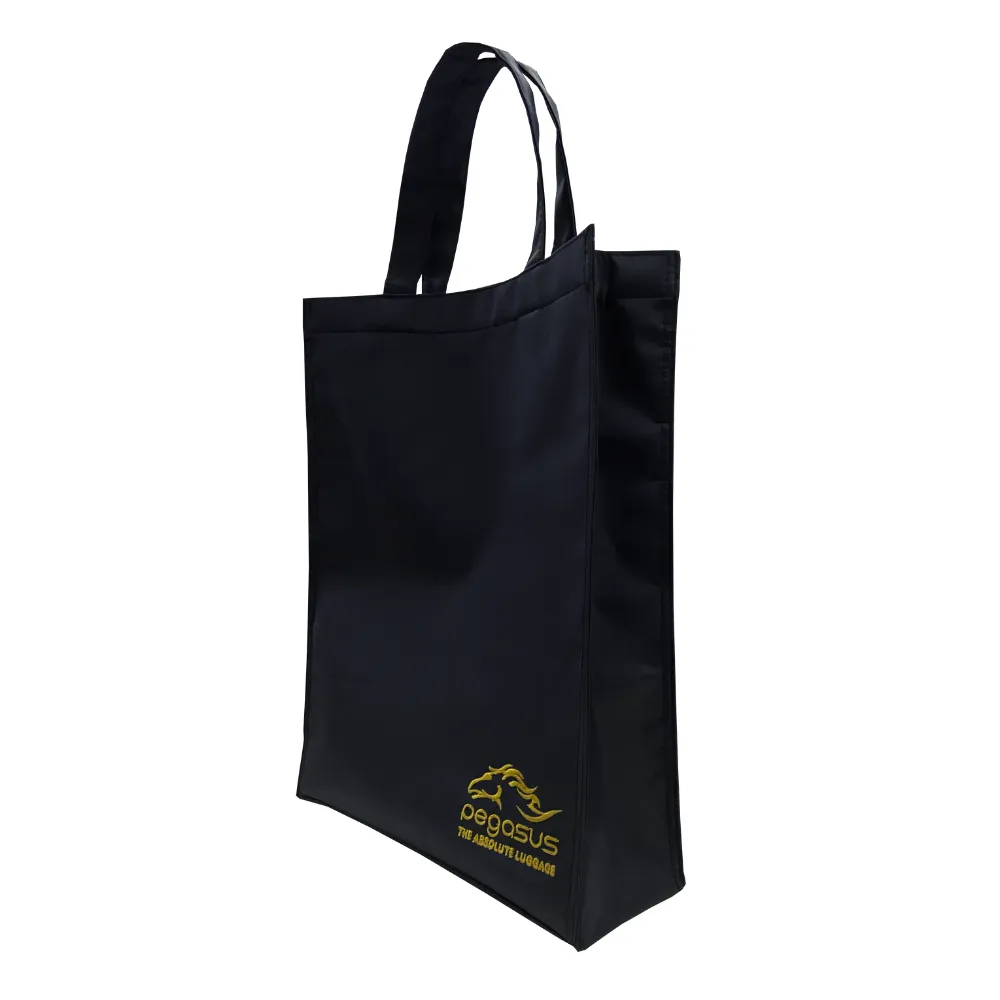 กระเป๋าผ้า กระเป๋าผ้าลดโลกร้อน กระเป๋าผ้าใส่เอกสาร  กระเป๋าถือ กระเป๋าเอกสาร ใส่กระดาษขนาด A4 ได้ สีดำ