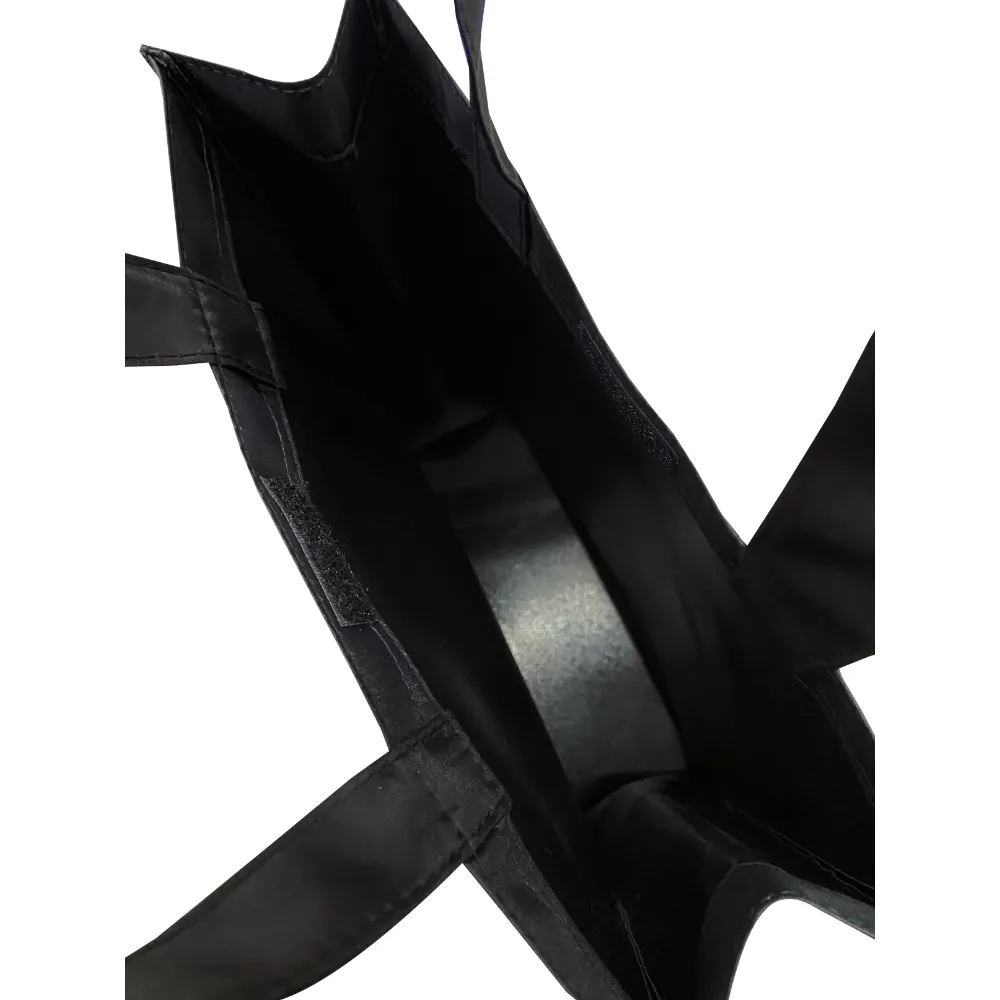 กระเป๋าผ้า กระเป๋าผ้าลดโลกร้อน กระเป๋าผ้าใส่เอกสาร  กระเป๋าถือ กระเป๋าเอกสาร ใส่กระดาษขนาด A4 ได้ สีดำ