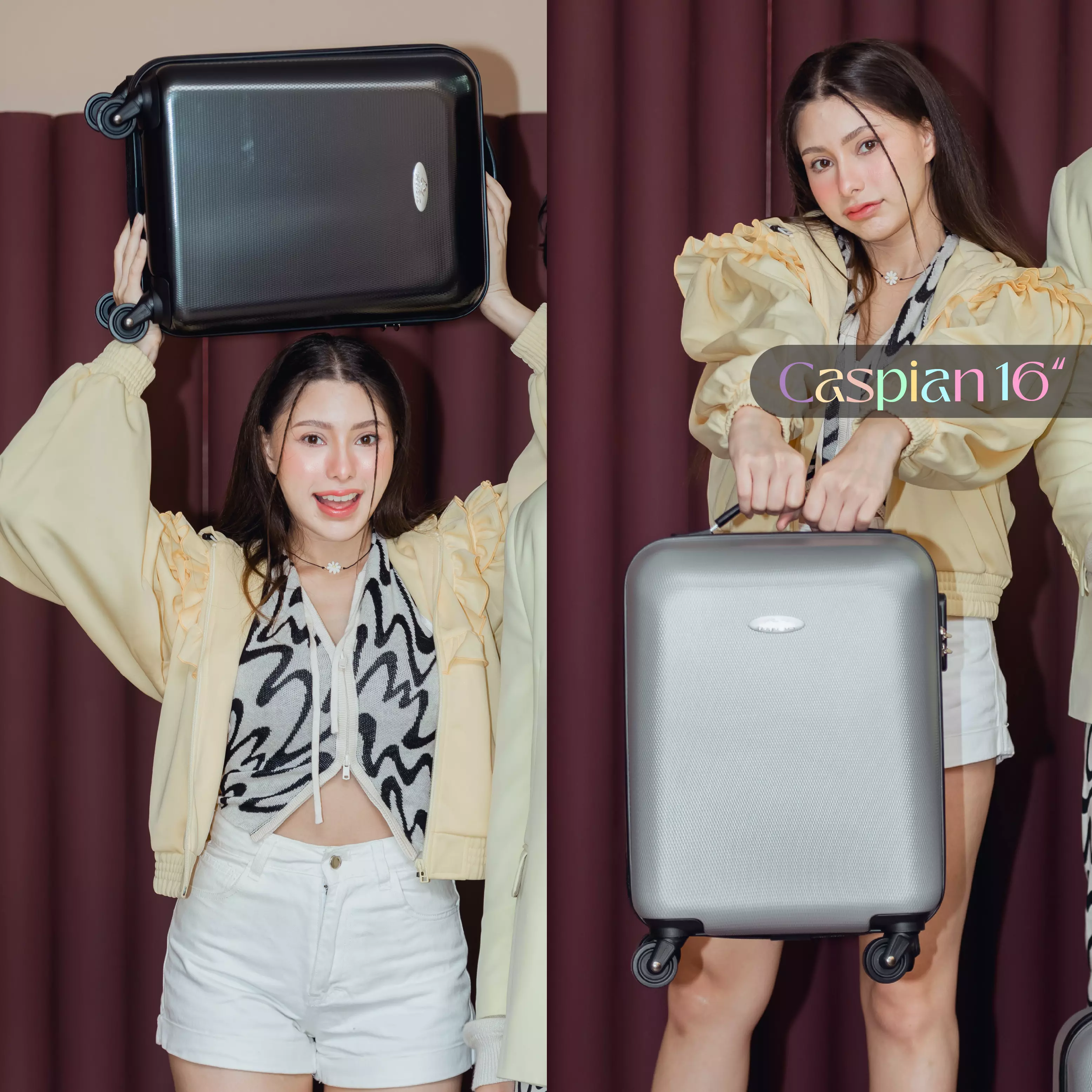 กระเป๋าเดินทางล้อลาก รุ่น Caspian ขนาด 16 นิ้ว สีเทา