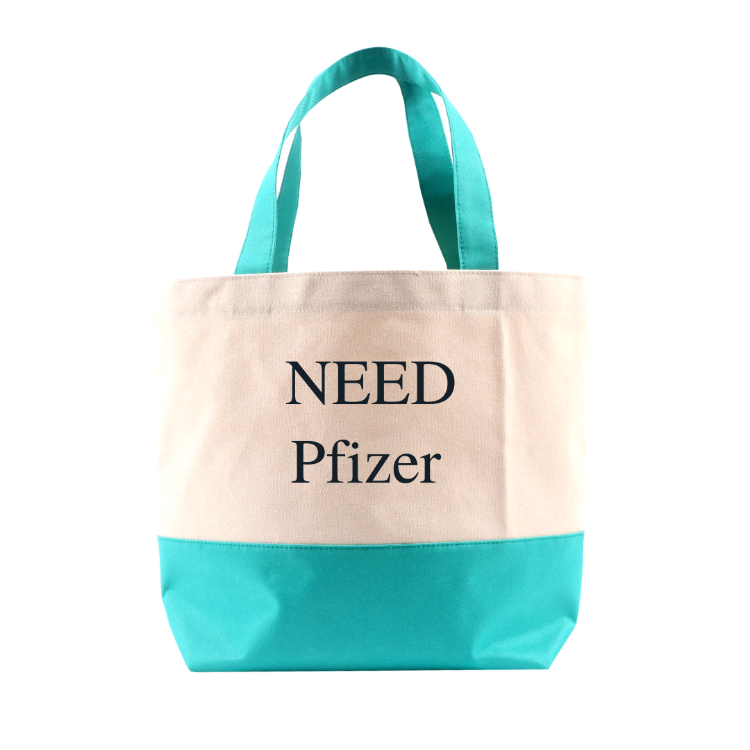 Shopping Bag ใบใหญ่ ฐานเขียวสกรีน NEED Pfizer