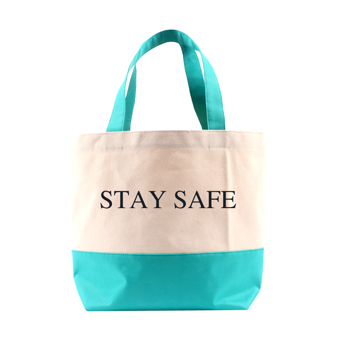 Shopping Bag Green STAY SAFE (Large)