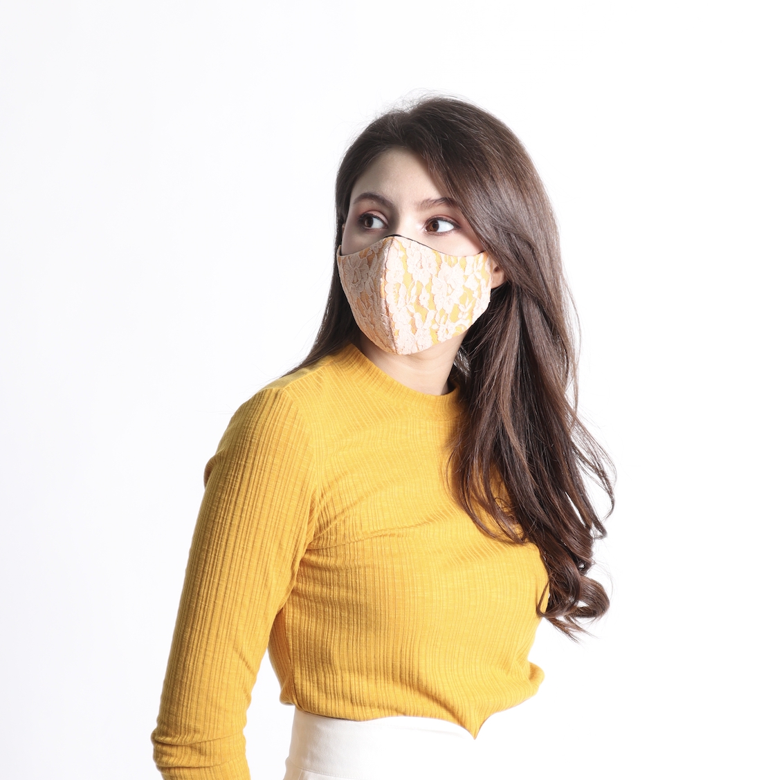 [ 1 เเถม 1 ] หน้ากากผ้ามัสลิน ลายลูกไม้ 4ชั้น ชั้นในซับด้วยผ้ามัสลิน 2ชั้น ซักได้ มีช่องใส่ฟิลเตอร์