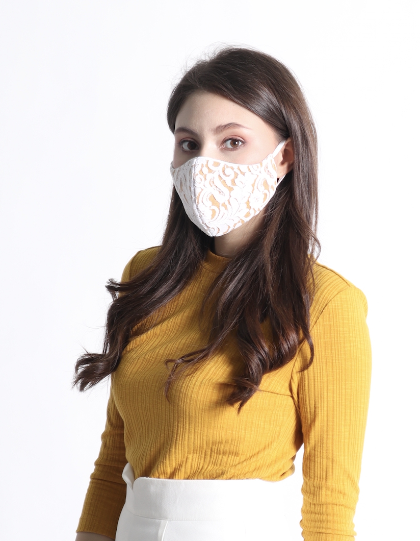 [ 1 เเถม 1 ] หน้ากากผ้ามัสลิน ลายลูกไม้ 4ชั้น ชั้นในซับด้วยผ้ามัสลิน 2ชั้น ซักได้ มีช่องใส่ฟิลเตอร์